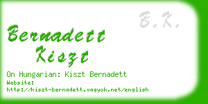 bernadett kiszt business card